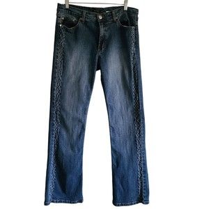 Vintage‎ Side Cut Out Perforated Boot Cut Jeans Juniors 17/18